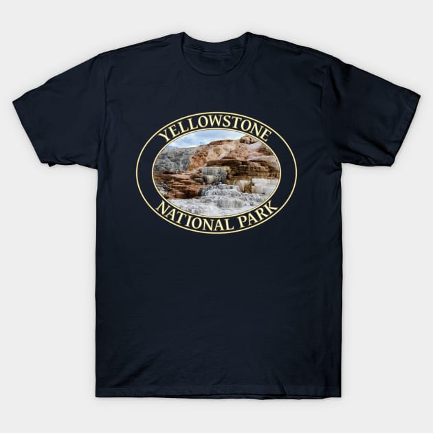 Mammoth Springs at Yellowstone National Park in Wyoming T-Shirt by GentleSeas